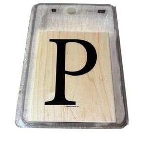 Stampin Up Letter P Rubber Stamp Wood Mounted Crafting Scrapbooking
